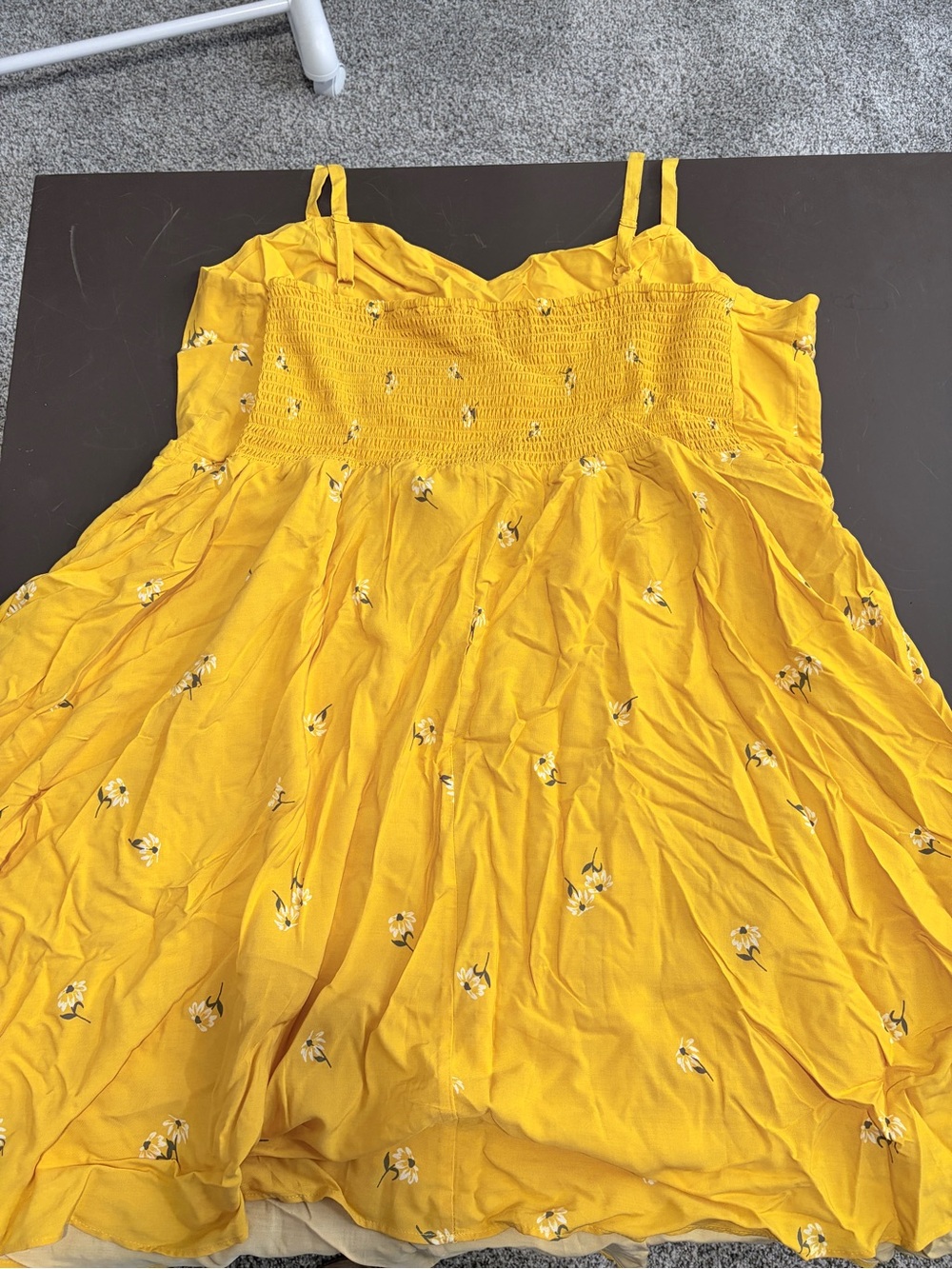Old Navy Yellow Floral Spaghetti-Strap Mini Dress - Picture 3 of 6
